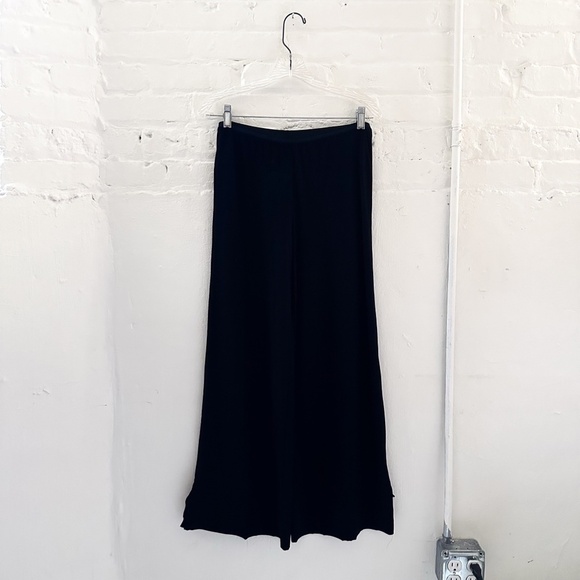 Cotelac Pull On Wide Leg Cropped Black Pants - Size Small - Picture 1 of 12